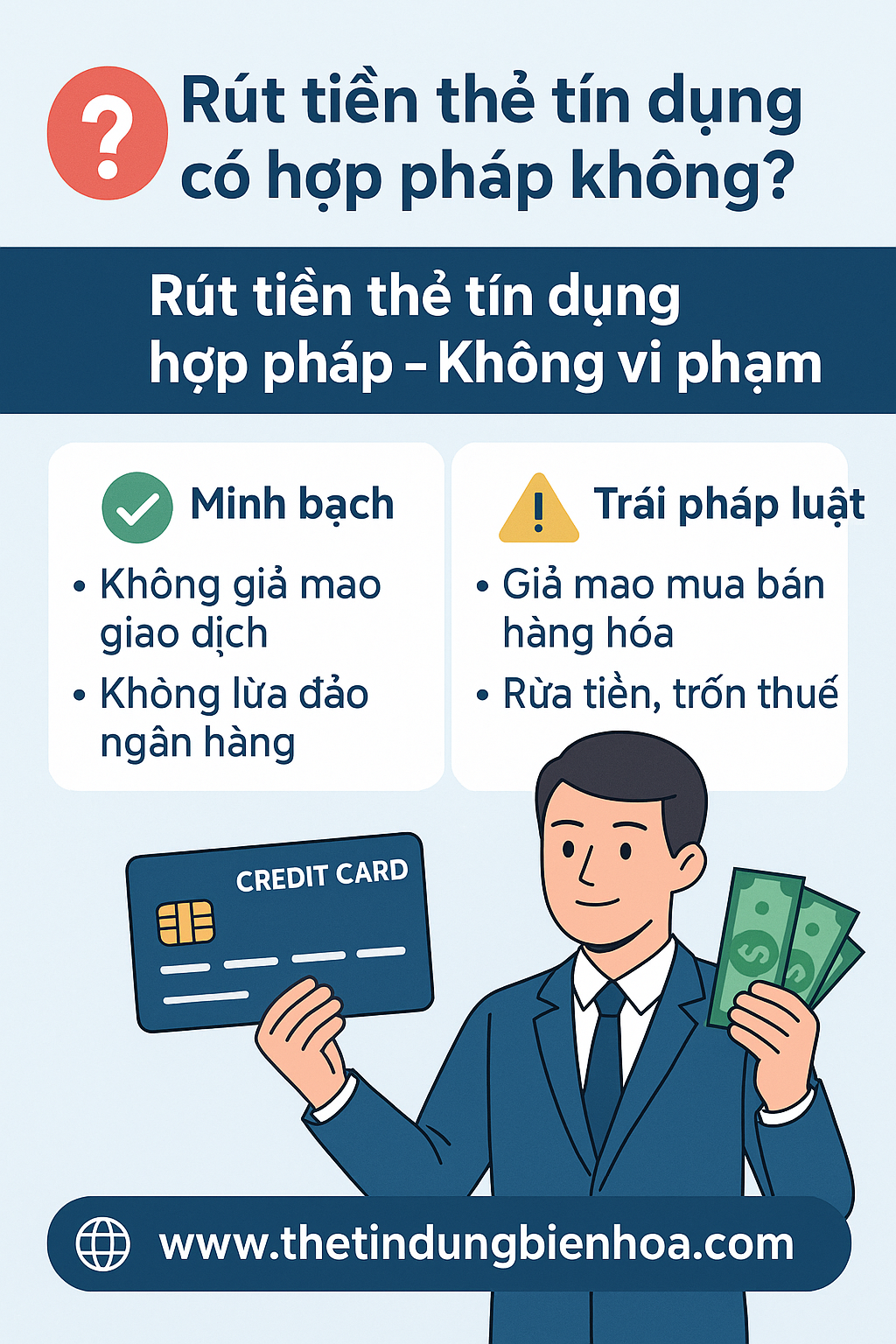Rút tiền thẻ tín dụng có vi phạm pháp luật không Rút tiền thẻ tín dụng có vi phạm pháp luật không