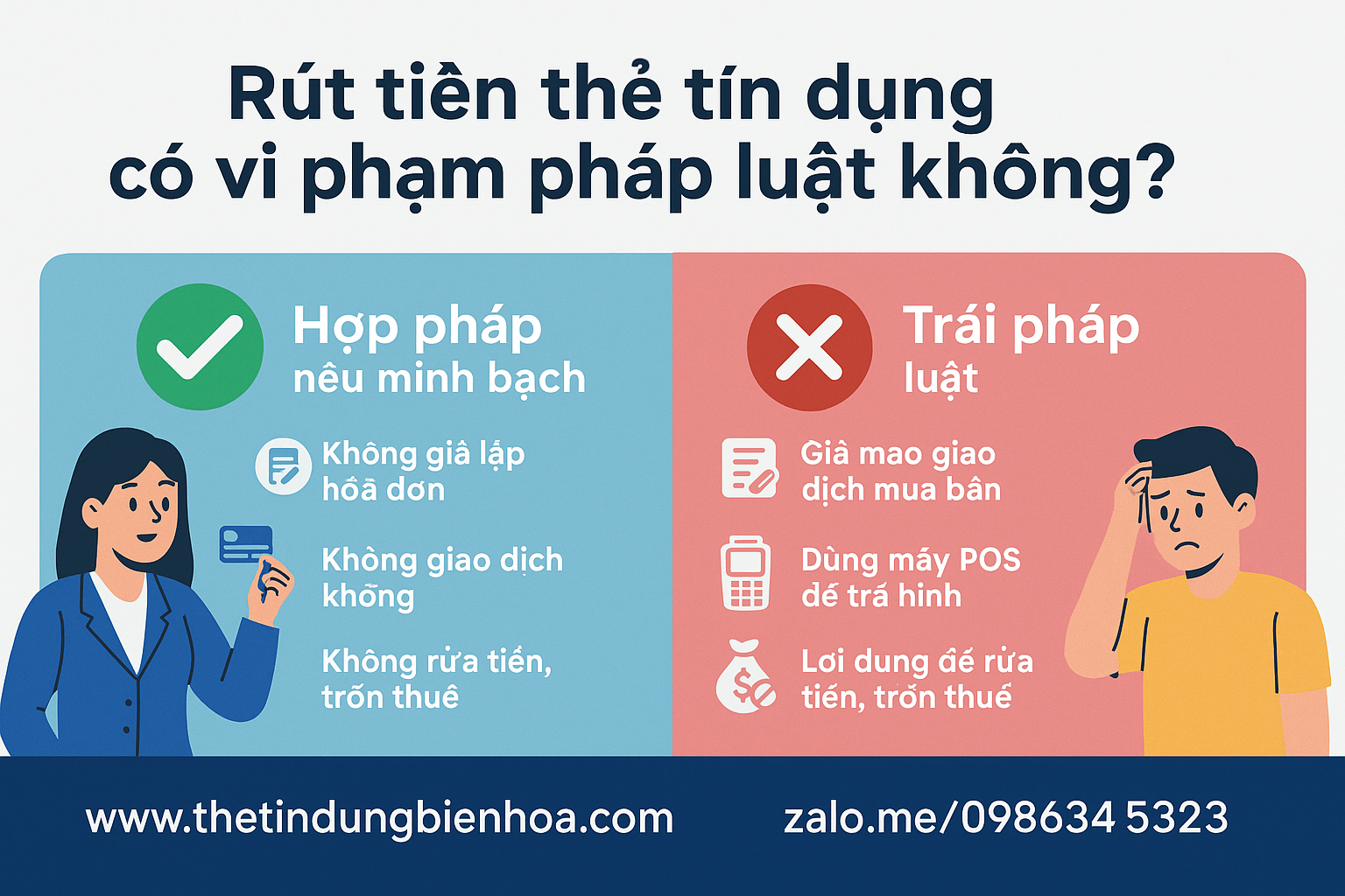 Rút tiền thẻ tín dụng có vi phạm pháp luật không ?