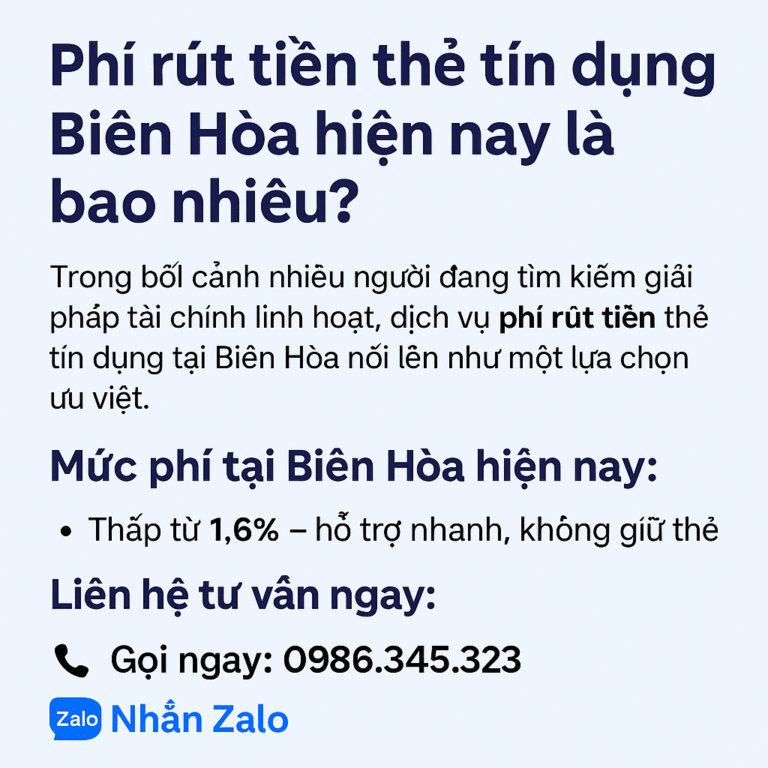 Phí rút tiền thẻ tín dụng