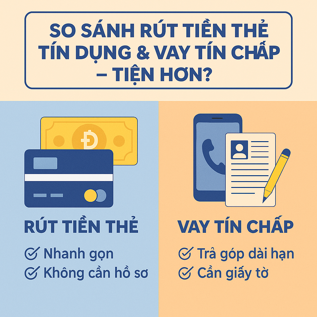🔍 So sánh rút tiền thẻ tín dụng & vay tín chấp – tiện hơn?