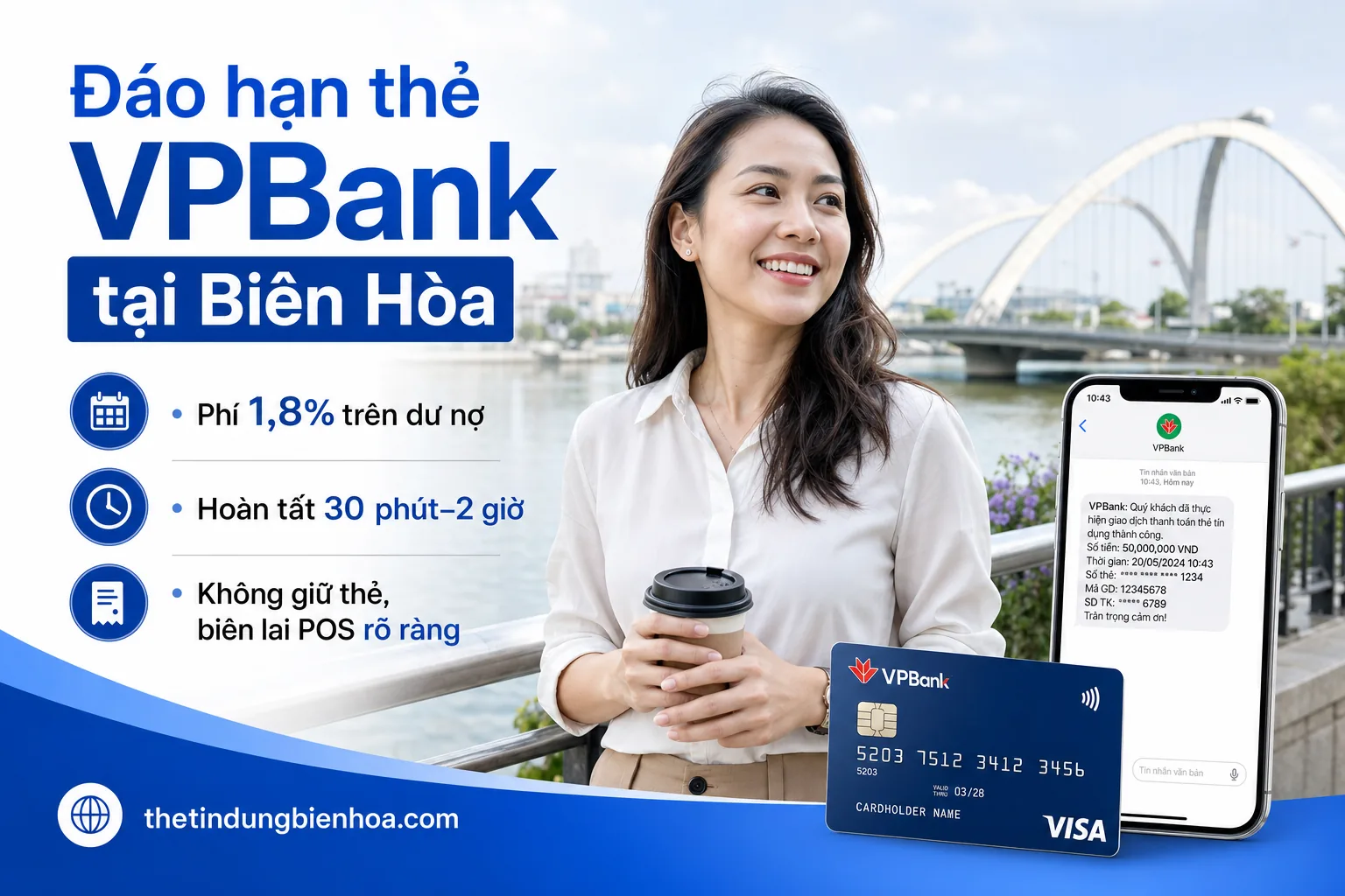Đáo hạn thẻ tín dụng VPBank tại Biên Hòa