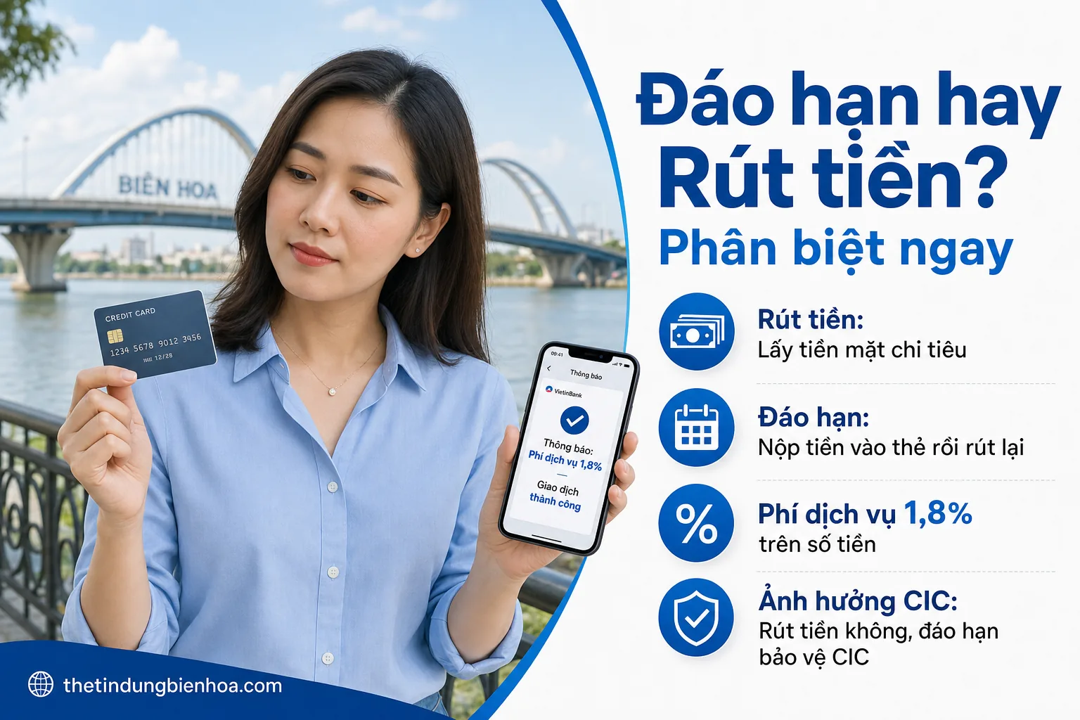 Phân biệt đáo hạn và rút tiền thẻ tín dụng