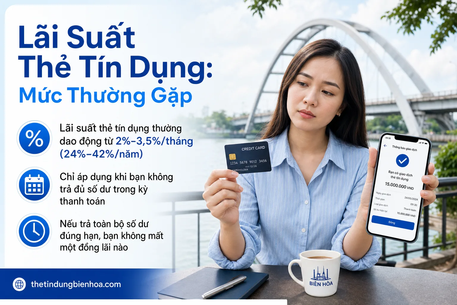 Thời gian 45 ngày miễn lãi của thẻ tín dụng