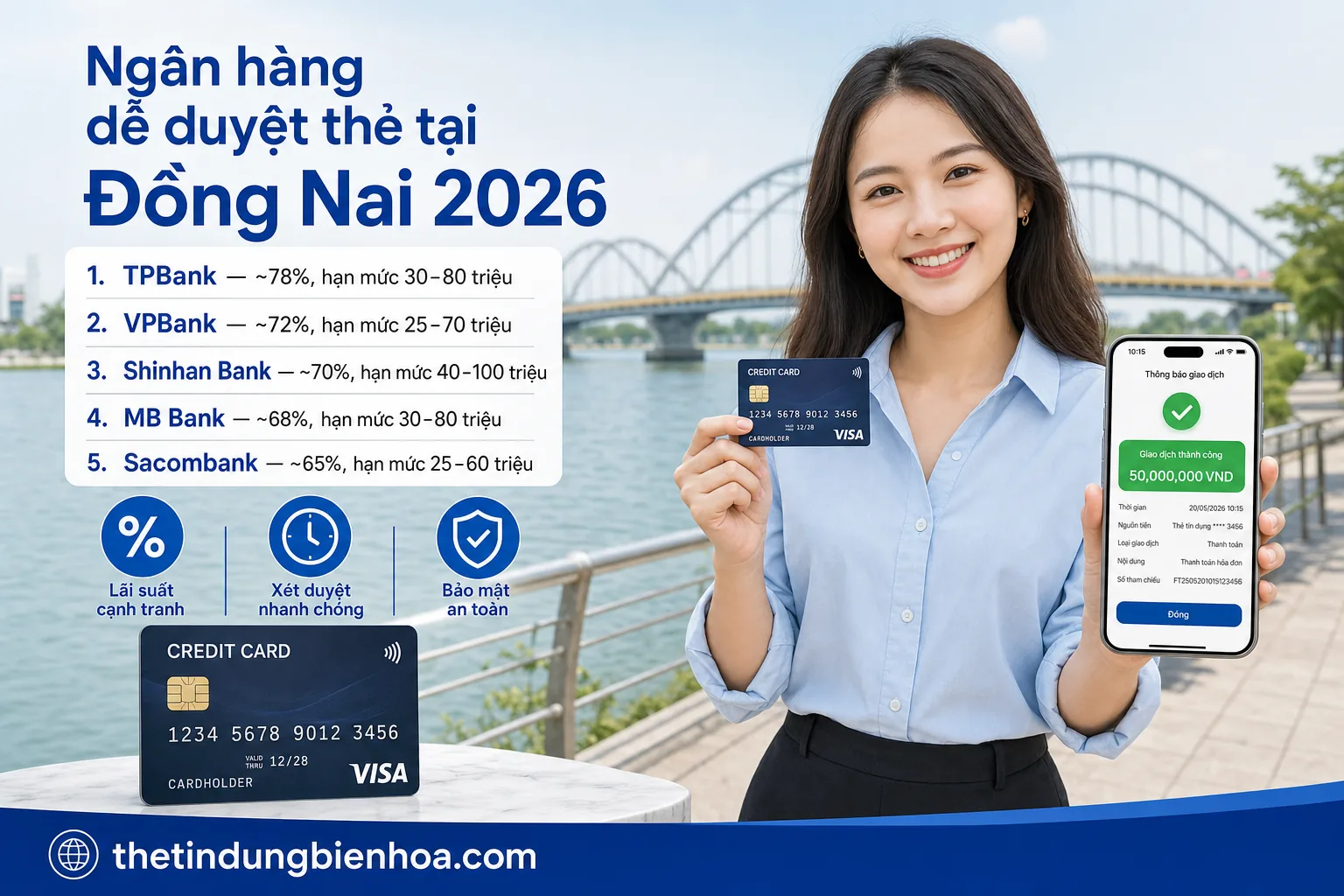 Ngân hàng nào dễ duyệt thẻ tín dụng tại Đồng Nai 2026