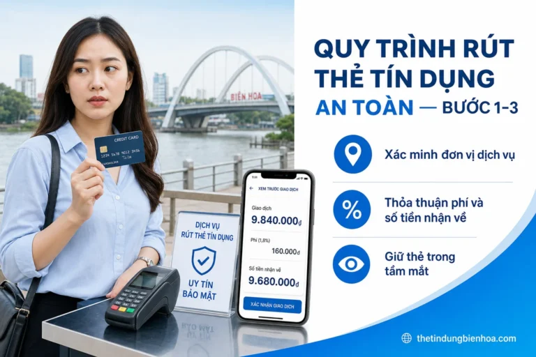 Quy trình rút thẻ tín dụng an toàn 7 bước tại Biên Hòa