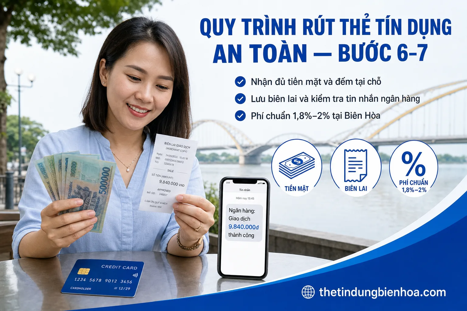 Checklist các bước rút thẻ tín dụng an toàn tại Biên Hòa