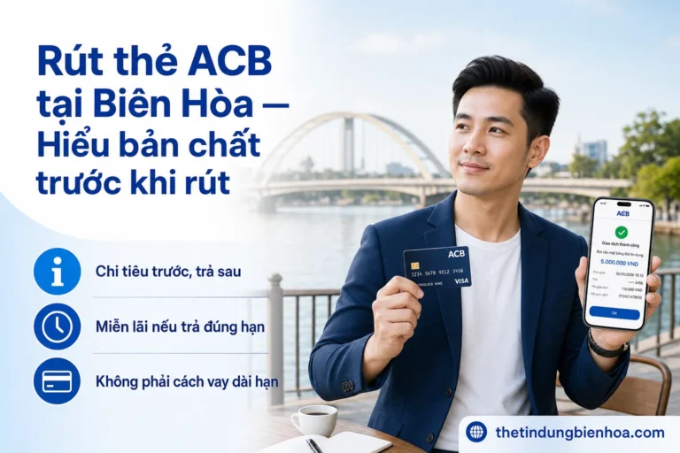 Rút thẻ tín dụng ACB qua máy POS tại Biên Hòa