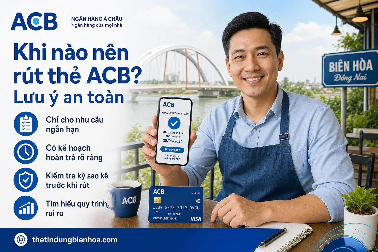 Rút thẻ tín dụng ACB nhanh và an toàn tại Biên Hòa