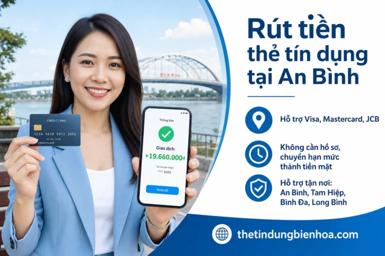 Rút tiền thẻ tín dụng tại phường An Bình, Biên Hòa