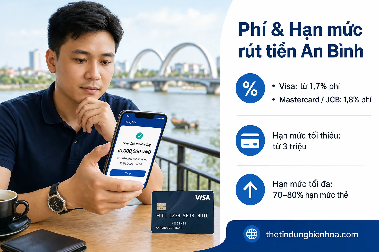 Rút tiền mặt thẻ tín dụng khu vực An Bình