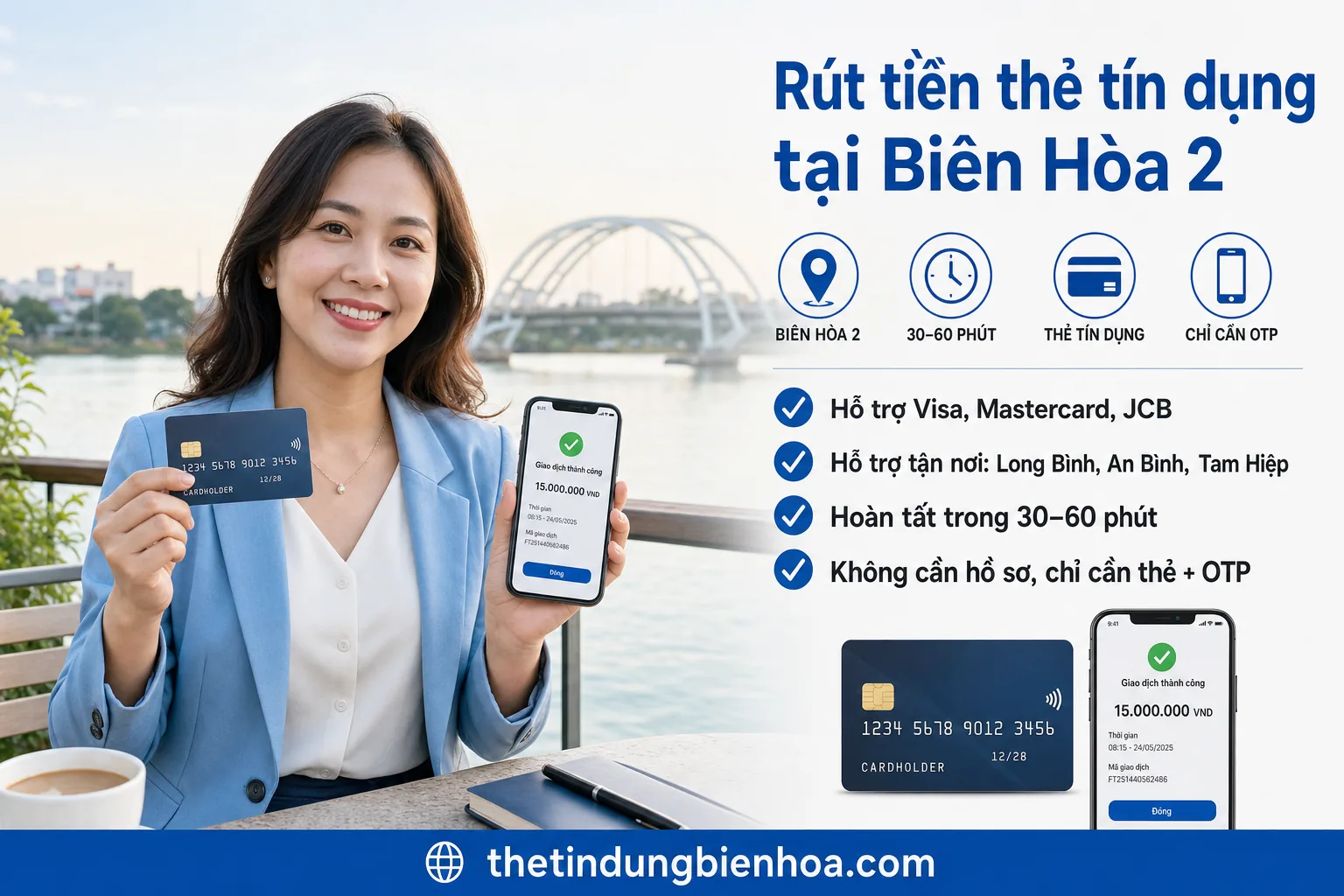 Rút tiền mặt thẻ tín dụng tại Biên Hòa