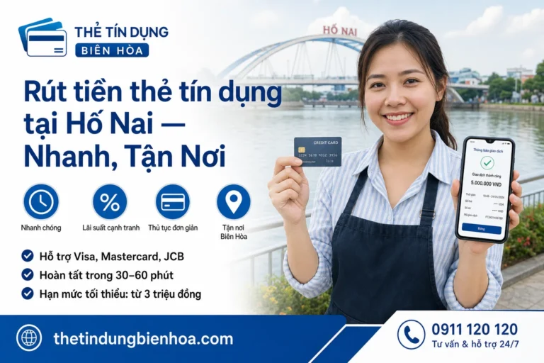 Rút tiền thẻ tín dụng tại Hố Nai, Biên Hòa