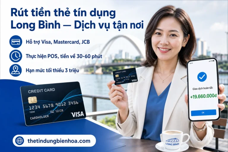 Rút tiền thẻ tín dụng tại Long Bình, Biên Hòa