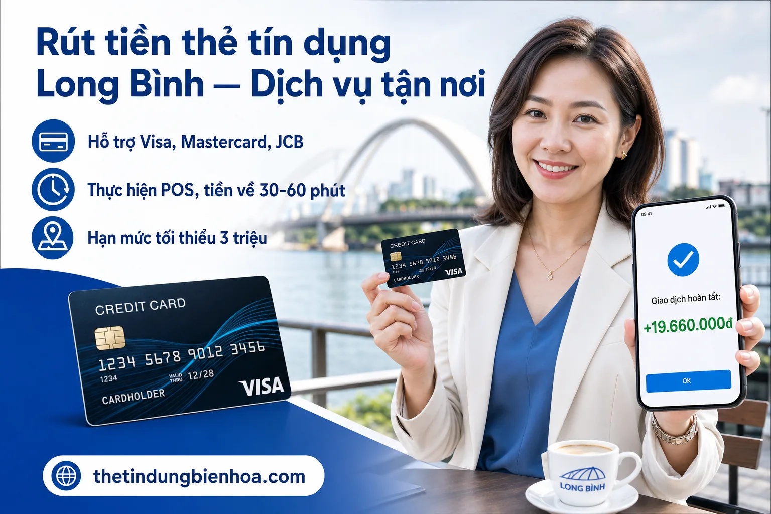 Rút tiền thẻ tín dụng tại Long Bình, Biên Hòa