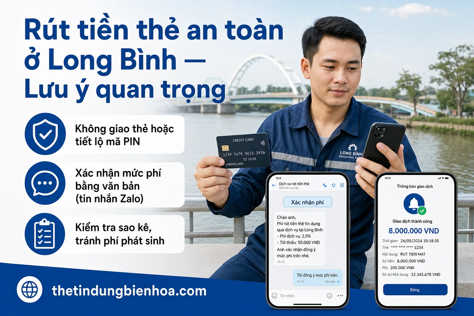 An toàn khi rút tiền thẻ tín dụng ở Long Bình