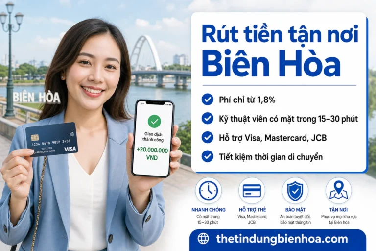 Nhân viên giao tiền tận nơi khi rút thẻ tín dụng tại Biên Hòa