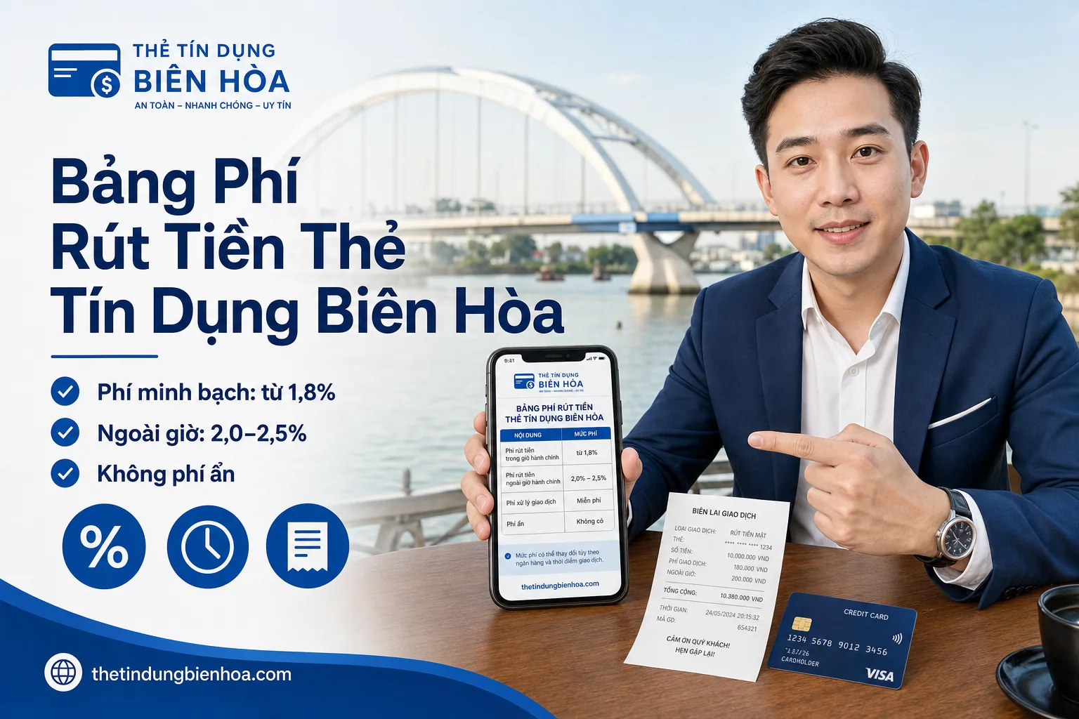 Quẹt thẻ tín dụng rút tiền mặt nhanh tại Biên Hòa