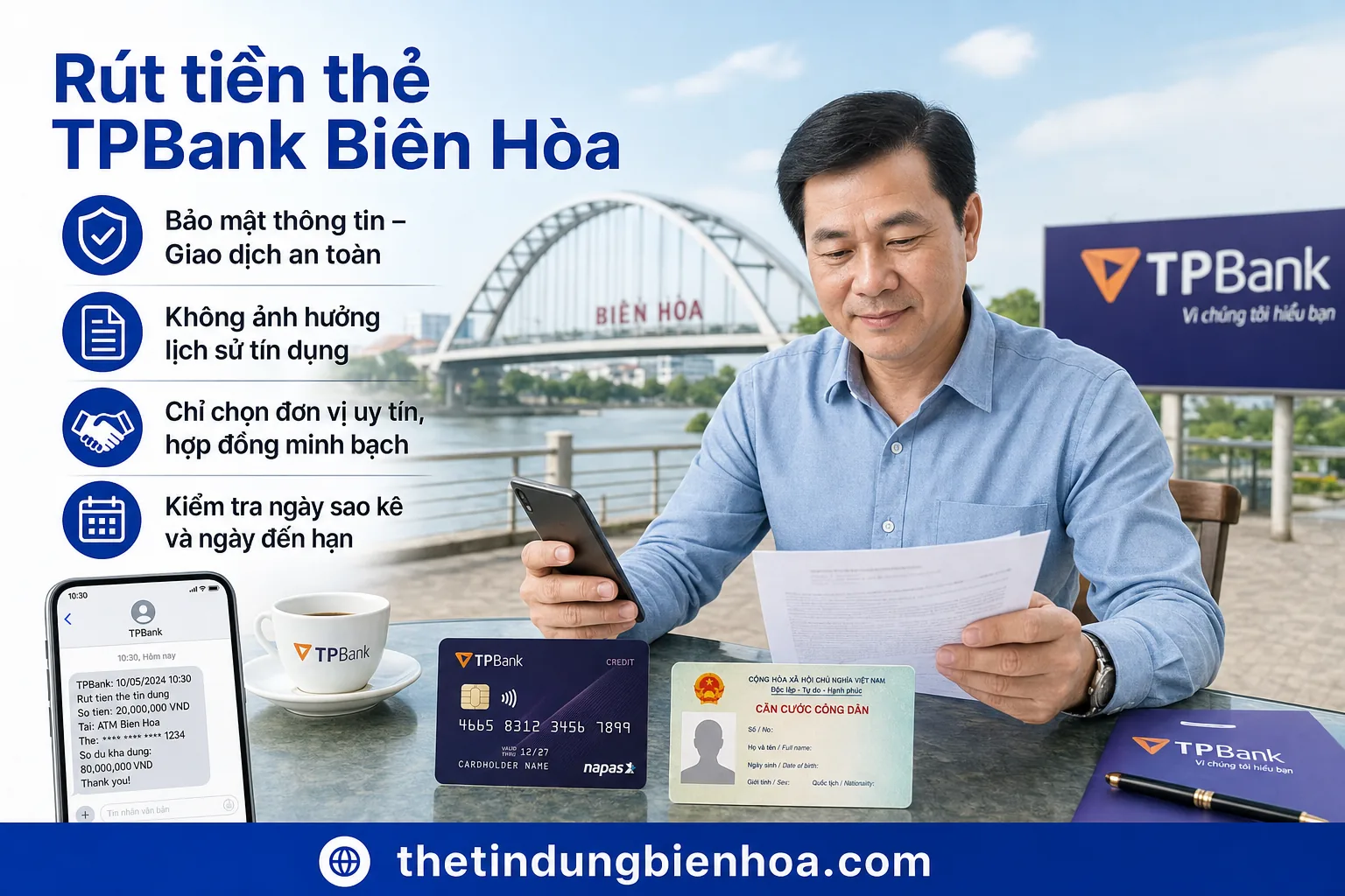 Hướng dẫn rút tiền thẻ tín dụng TPBank an toàn tại Biên Hòa