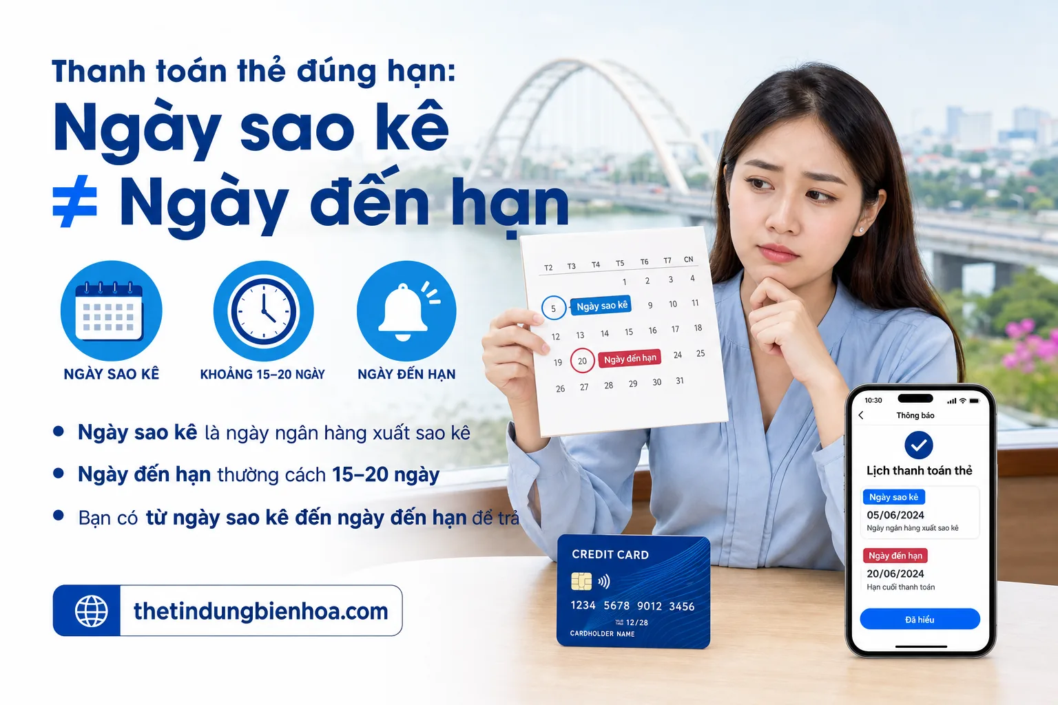 Lịch nhắc thanh toán thẻ tín dụng đúng hạn tránh phí phạt
