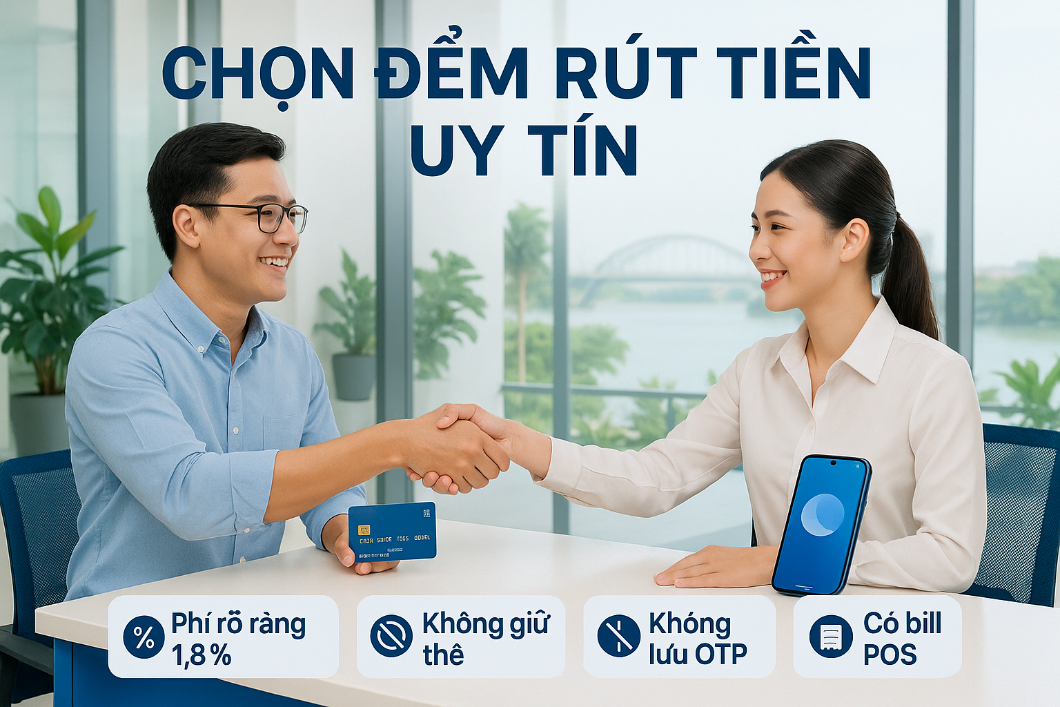 Chọn điểm rút tiền thẻ tín dụng uy tín Biên Hòa - quy trình nhanh gọn, phí 1,8%