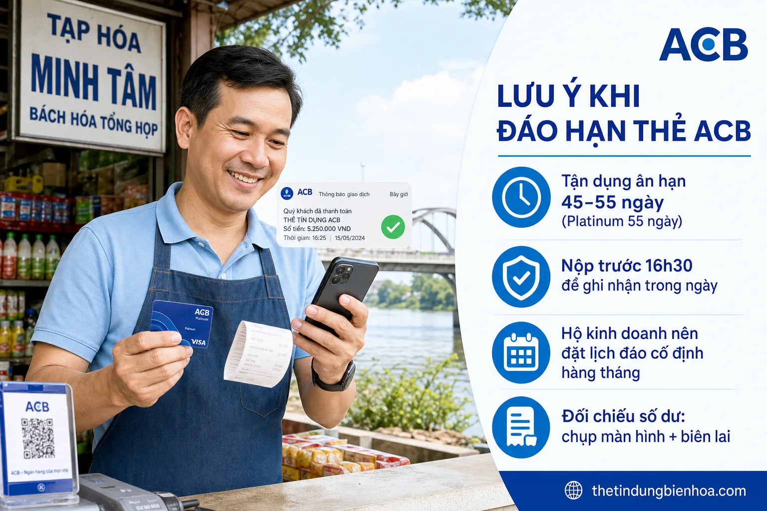 Dịch vụ đáo hạn thẻ ACB uy tín tại Biên Hòa