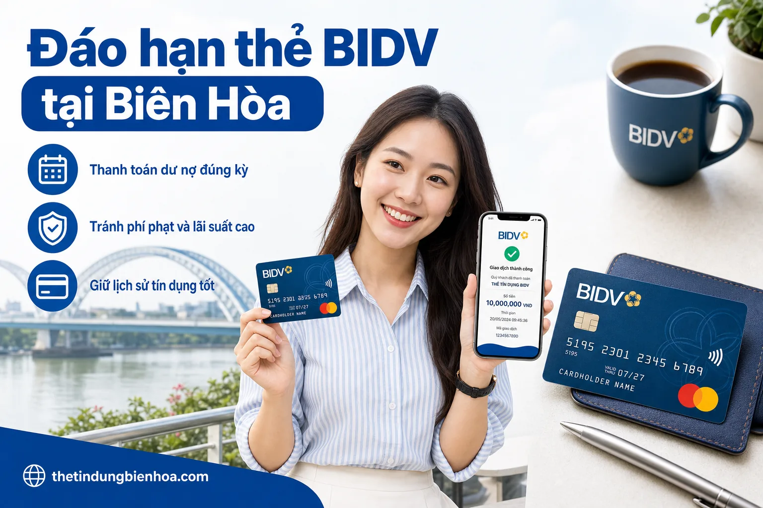 Đáo hạn thẻ tín dụng BIDV tại Biên Hòa phí 1,8%