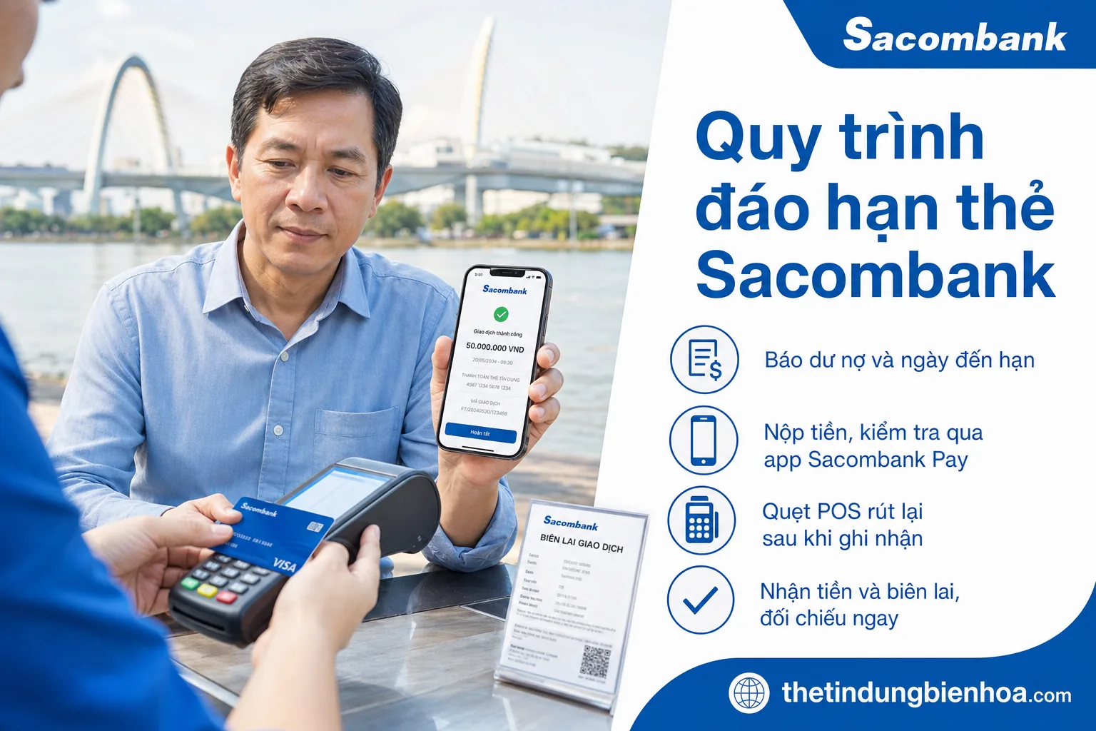 Quy trình đáo hạn thẻ tín dụng Sacombank