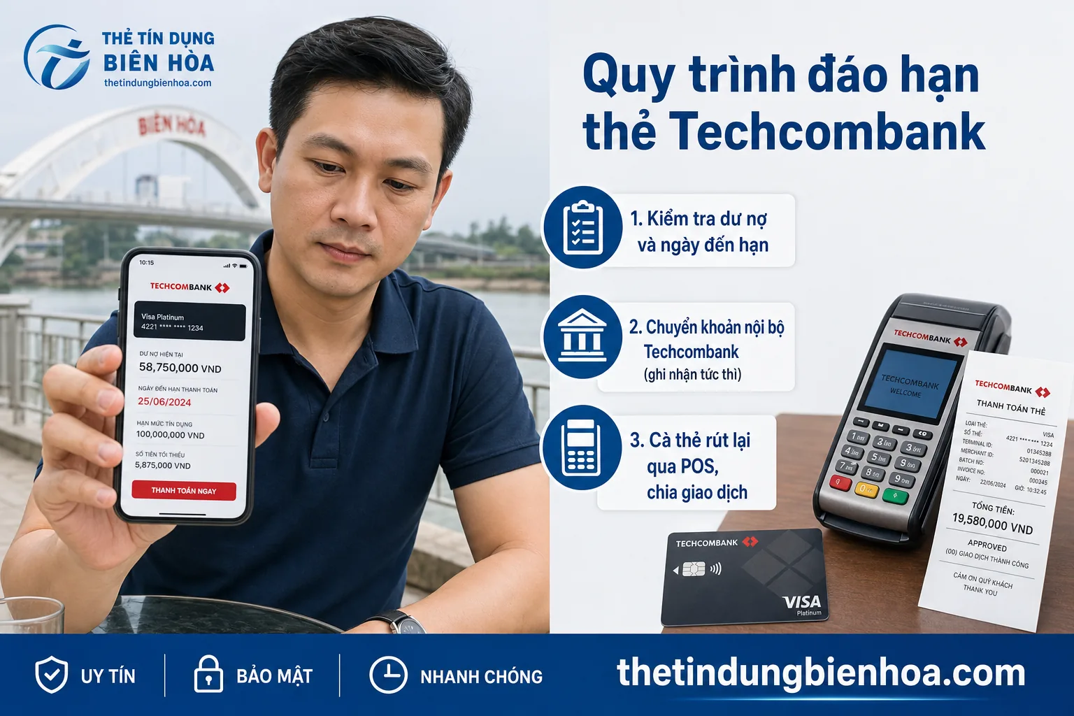 Hướng dẫn đáo hạn thẻ tín dụng Techcombank chi tiết