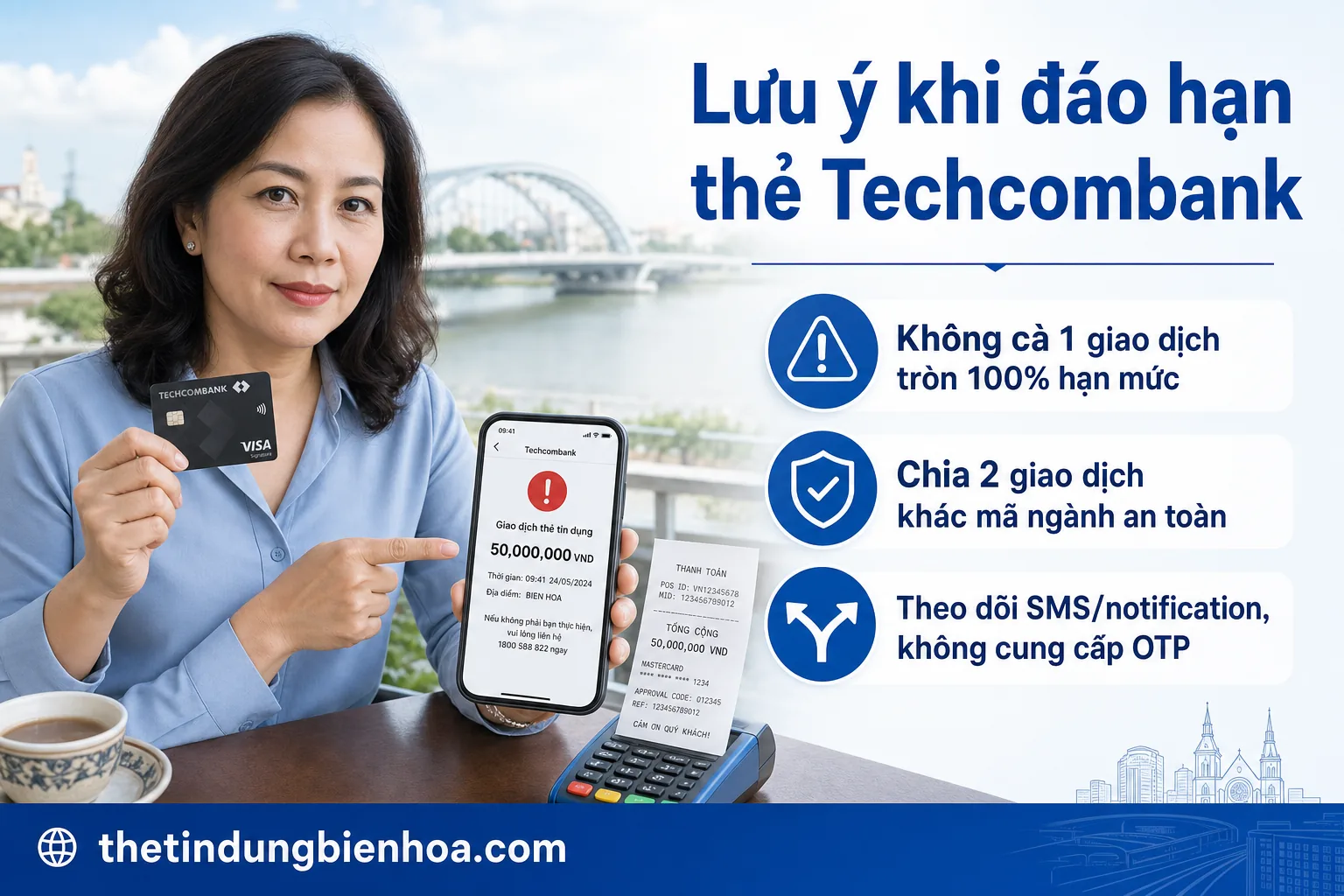 Dịch vụ đáo hạn thẻ Techcombank uy tín Biên Hòa