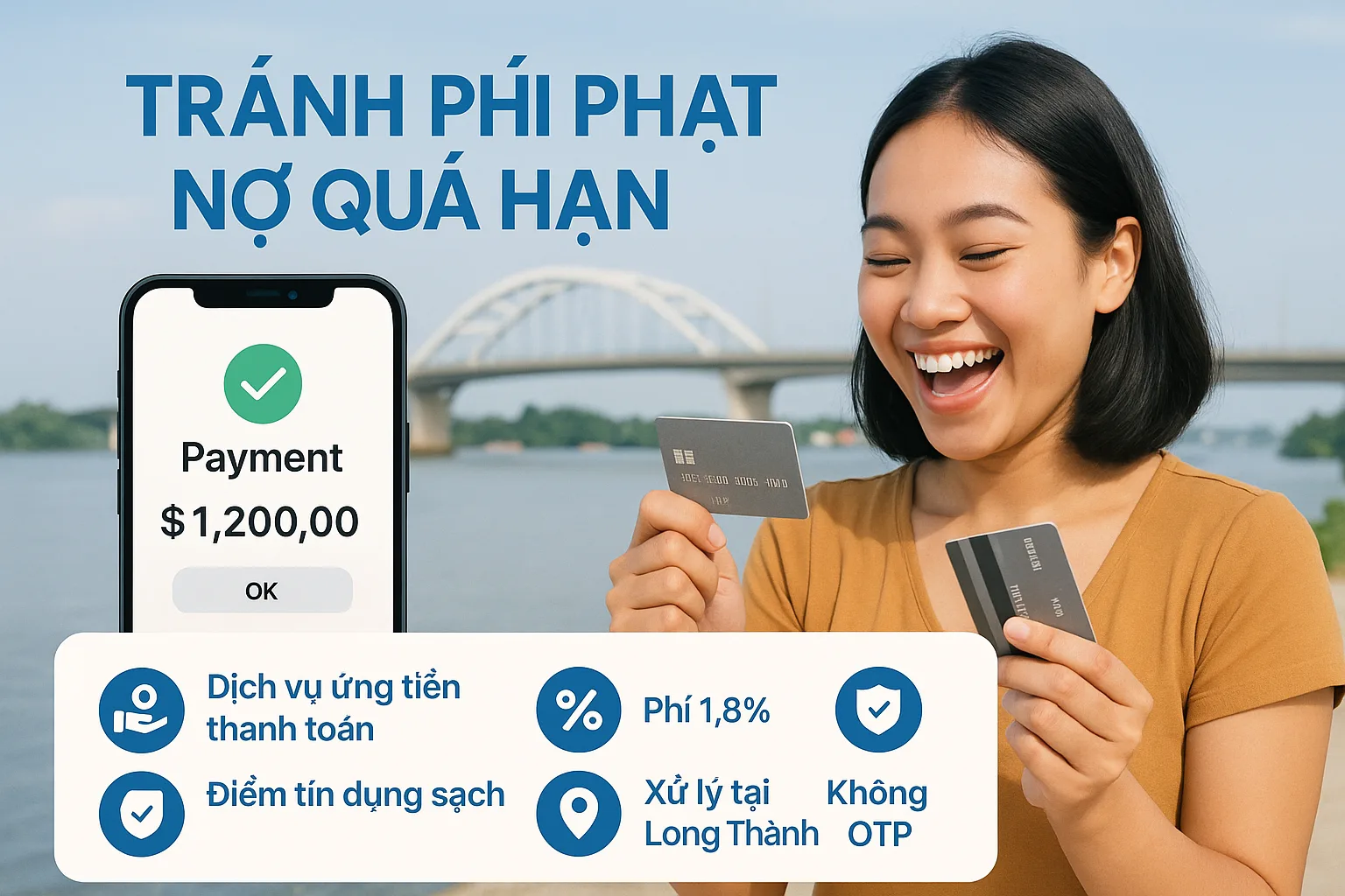 Đáo hạn thẻ tín dụng Long Thành phí 1,8% xử lý trong ngày - ảnh 2