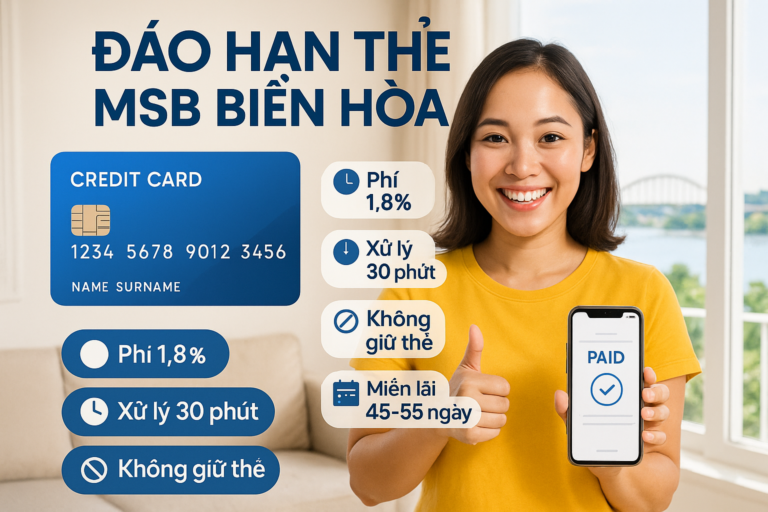 Đáo hạn thẻ tín dụng MSB tại Biên Hòa