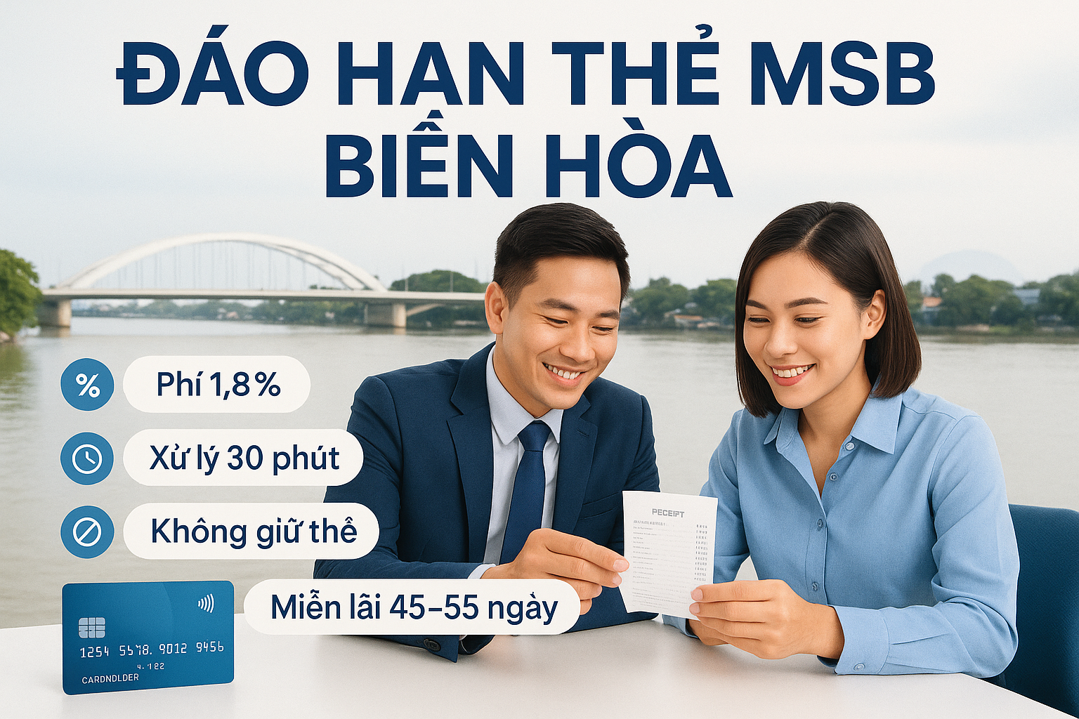 Đáo hạn thẻ tín dụng MSB tại Biên Hòa - quy trình nhanh gọn, phí 1,8%