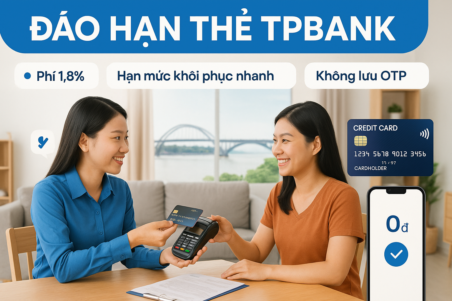Đáo hạn thẻ tín dụng TPBank tại Biên Hòa - quy trình nhanh gọn, phí 1,8%