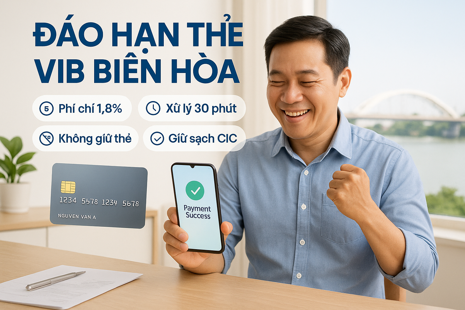 Đáo hạn thẻ tín dụng VIB tại Biên Hòa