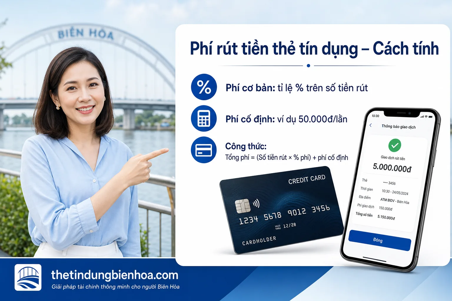 Phí rút tiền mặt thẻ tín dụng chi tiết 2026