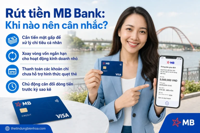 Rút tiền thẻ tín dụng MB Bank tại Biên Hòa
