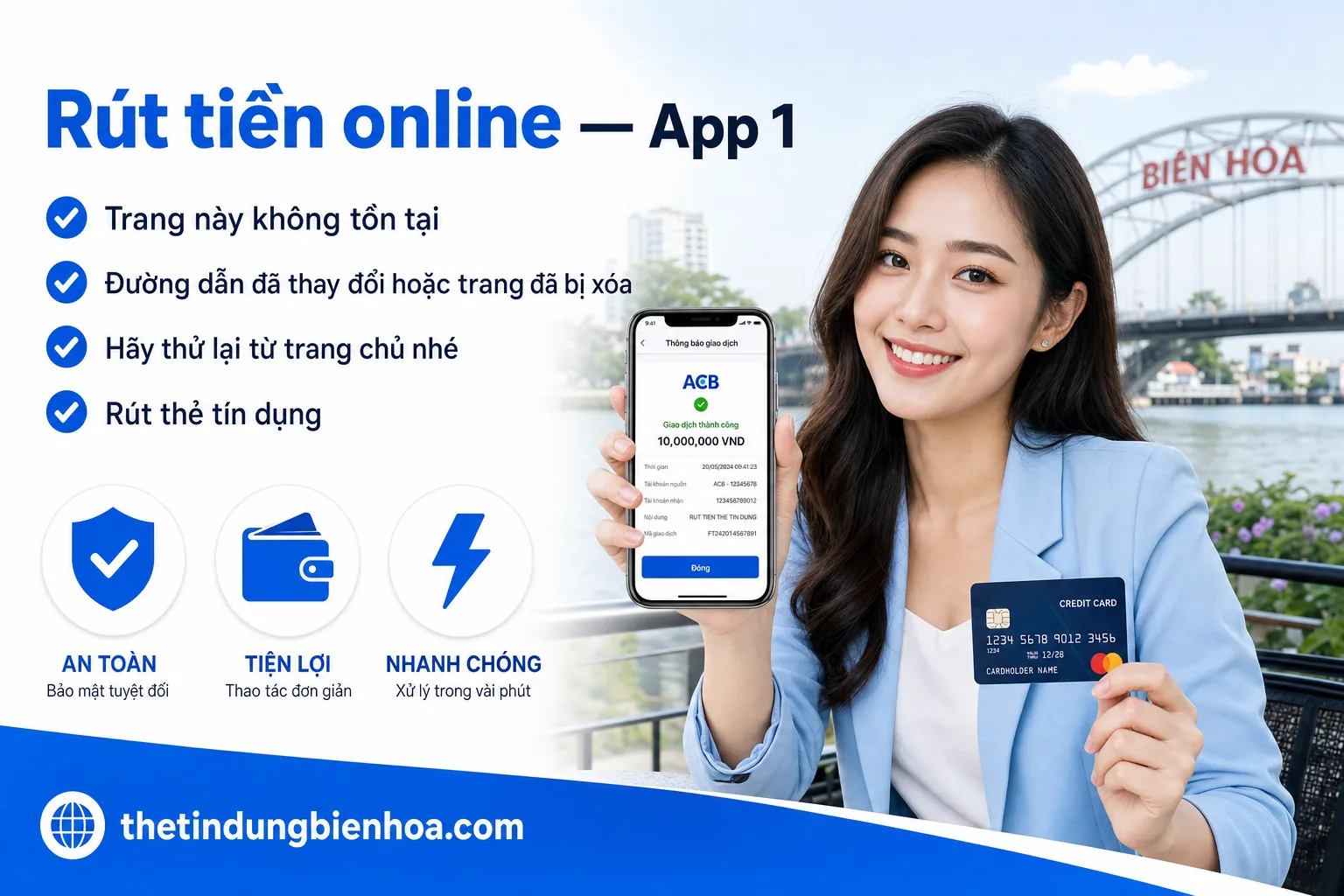 Rút tiền thẻ tín dụng online qua app