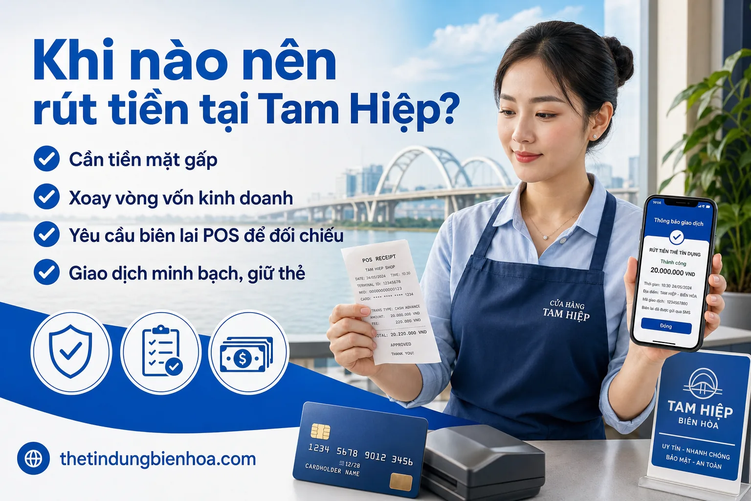 Rút tiền thẻ tín dụng uy tín tại Tam Hiệp Biên Hòa