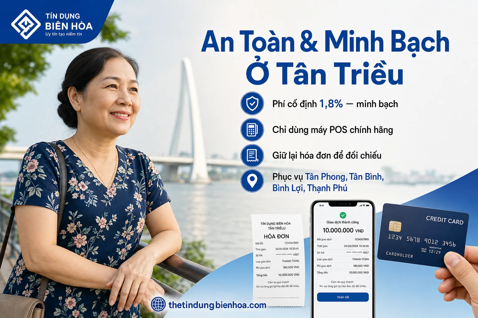 Rút tiền thẻ tín dụng uy tín tại Tân Triều Biên Hòa