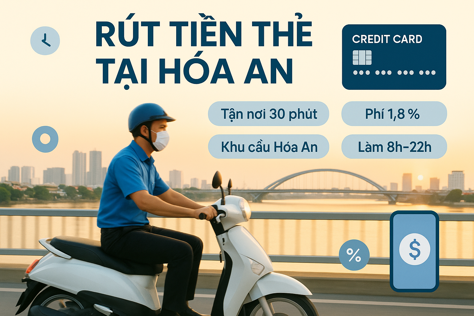 Rút tiền thẻ tín dụng phường Hóa An Biên Hòa