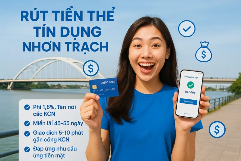 Rút tiền thẻ tín dụng Nhơn Trạch tận nơi các KCN - ảnh 1