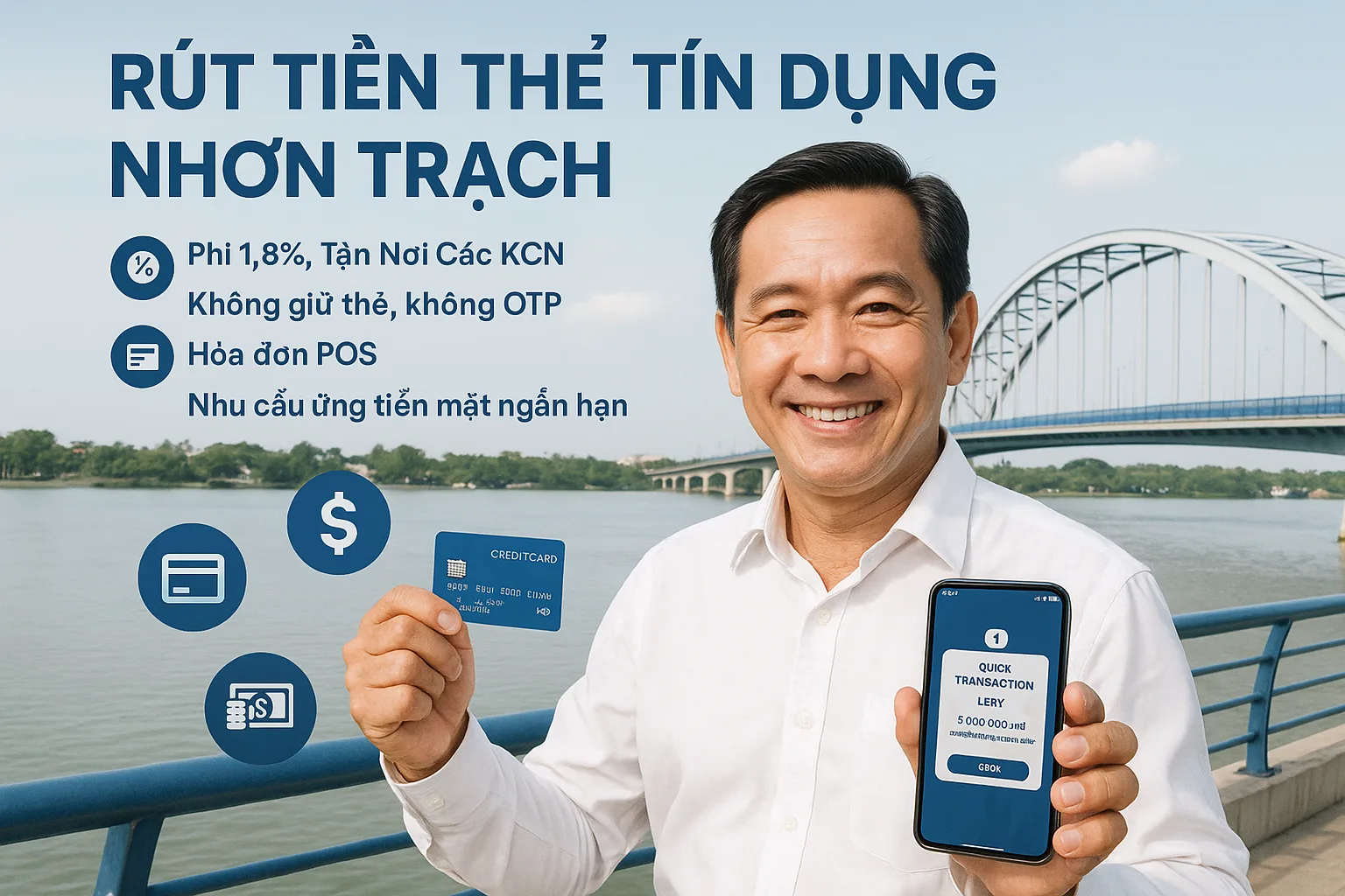 Rút tiền thẻ tín dụng Nhơn Trạch tận nơi các KCN - ảnh 2