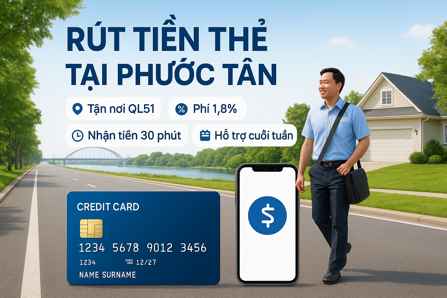 Rút tiền thẻ tín dụng phường Phước Tân Biên Hòa