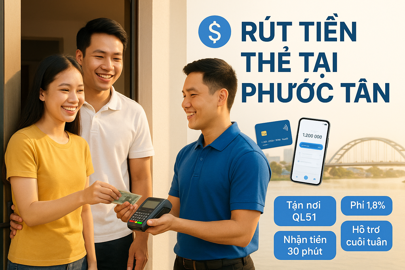Rút tiền thẻ tín dụng phường Phước Tân Biên Hòa - dịch vụ uy tín, hỗ trợ tận nơi