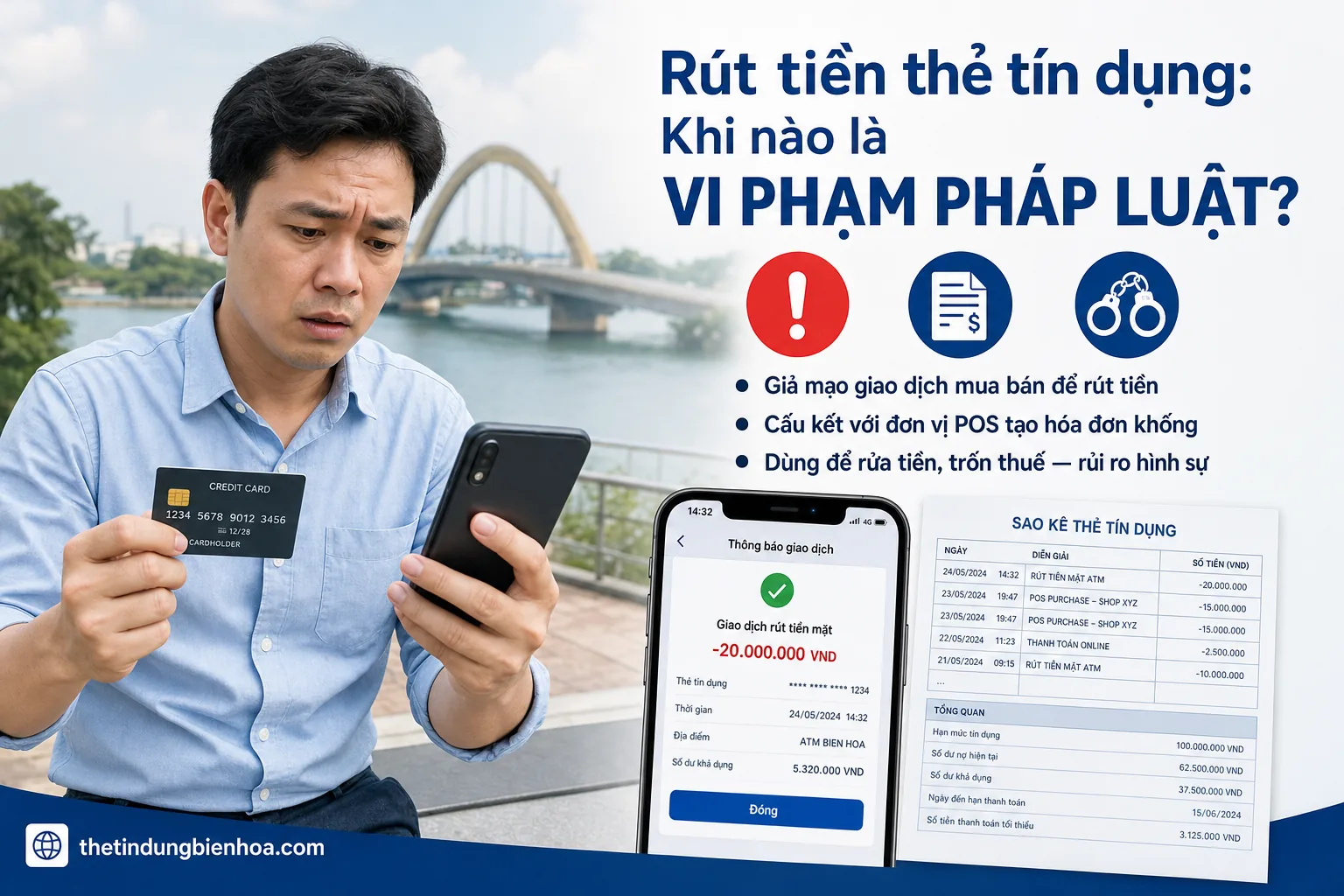 Rút tiền thẻ tín dụng có vi phạm pháp luật không