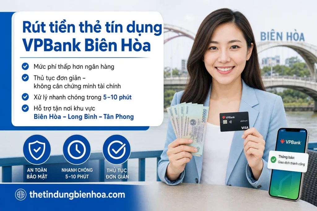 Rút tiền thẻ tín dụng VPBank tại Biên Hòa