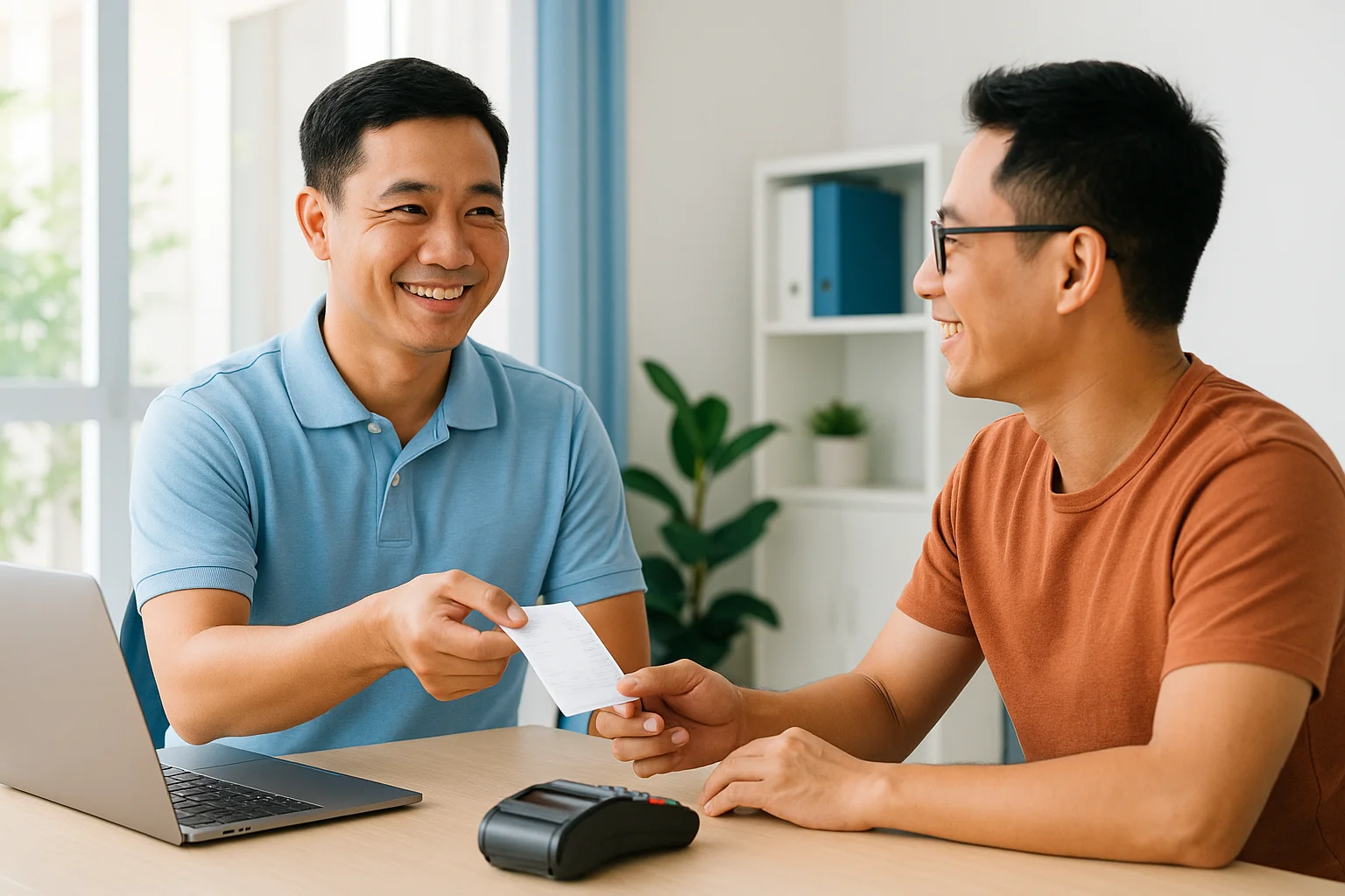 Nhân viên giao bill đáo hạn thẻ tín dụng cho khách tại Biên Hòa
