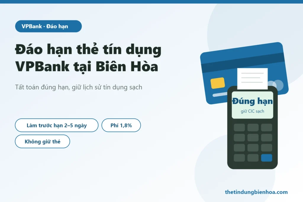 Đáo hạn thẻ tín dụng VPBank tại Biên Hòa
